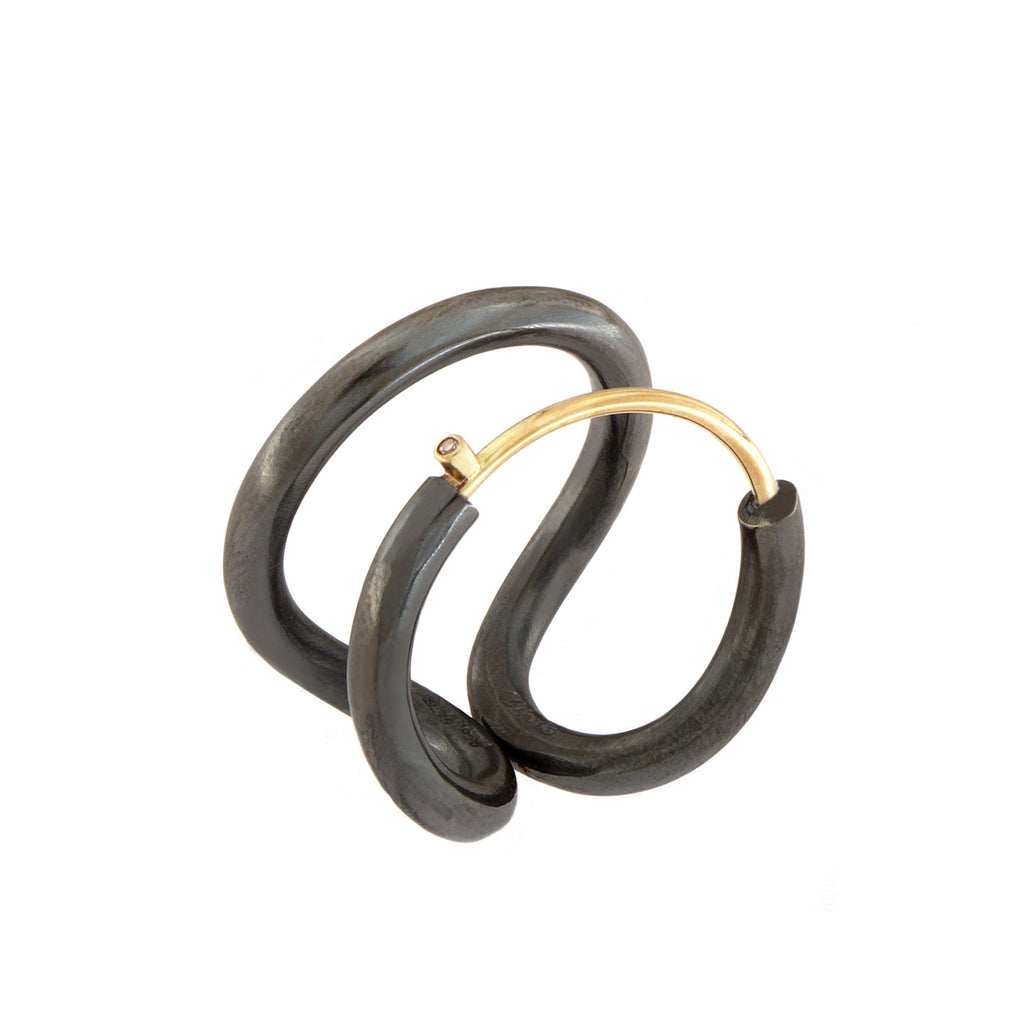 Silver & Gold Bend Ring