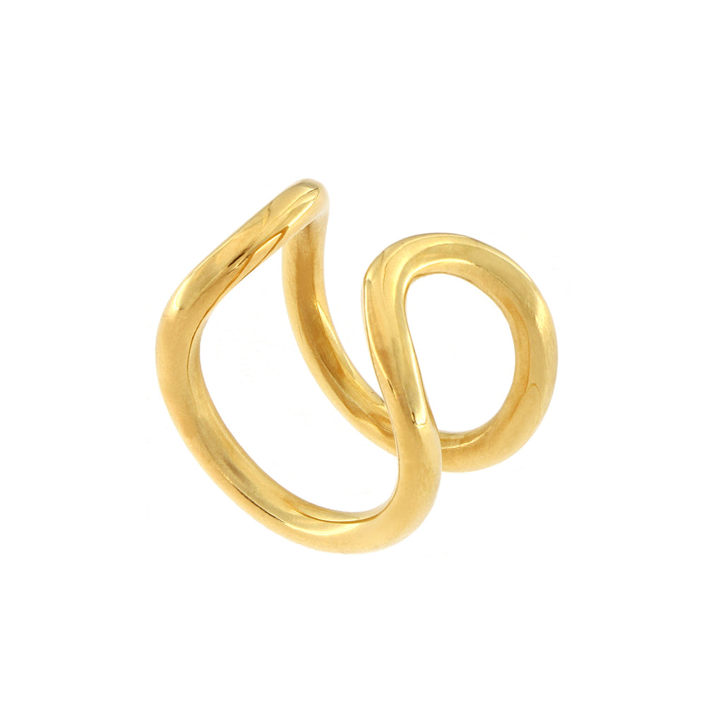 Silver Gold-plated Bend Ring
