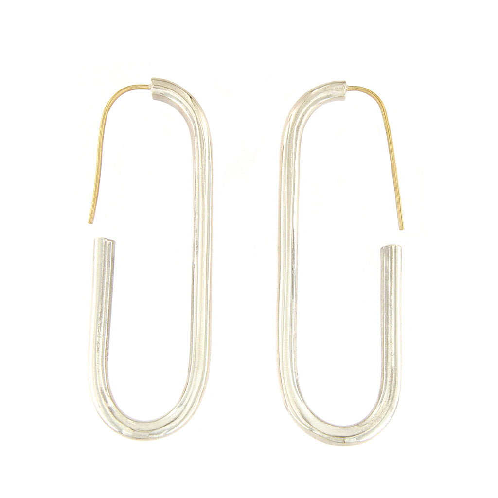 Silver & Gold Bend Earrings