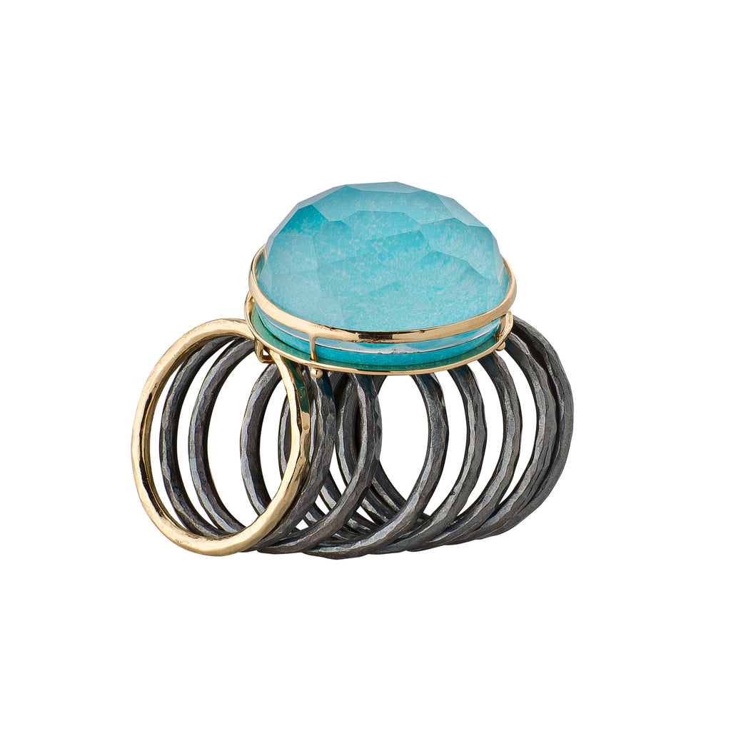 Peculiar Turquoise Gold Ring