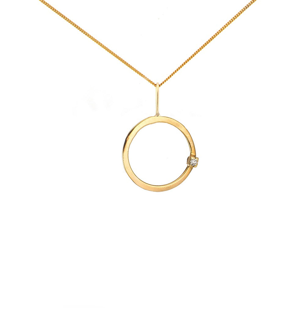 Golden Hoop Diamond Pendant