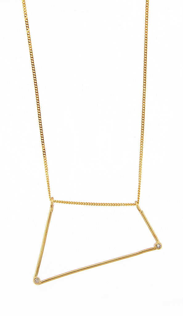 Irregular Wire Double Diamond Necklace