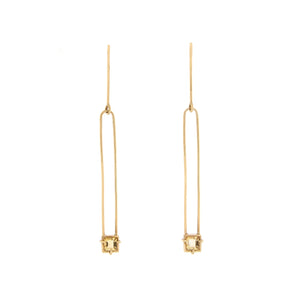 Gold Drops Sapphire Earrings