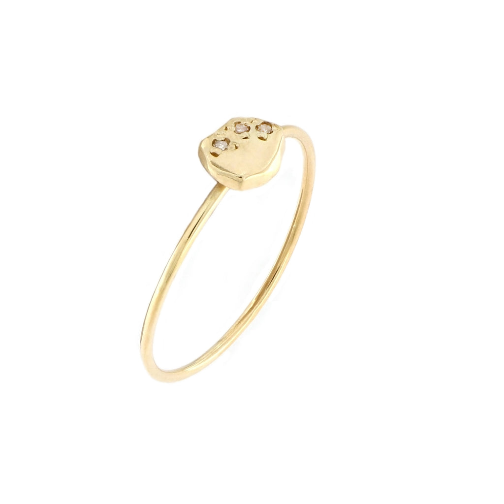 Brown Diamond Flat Facet Ring