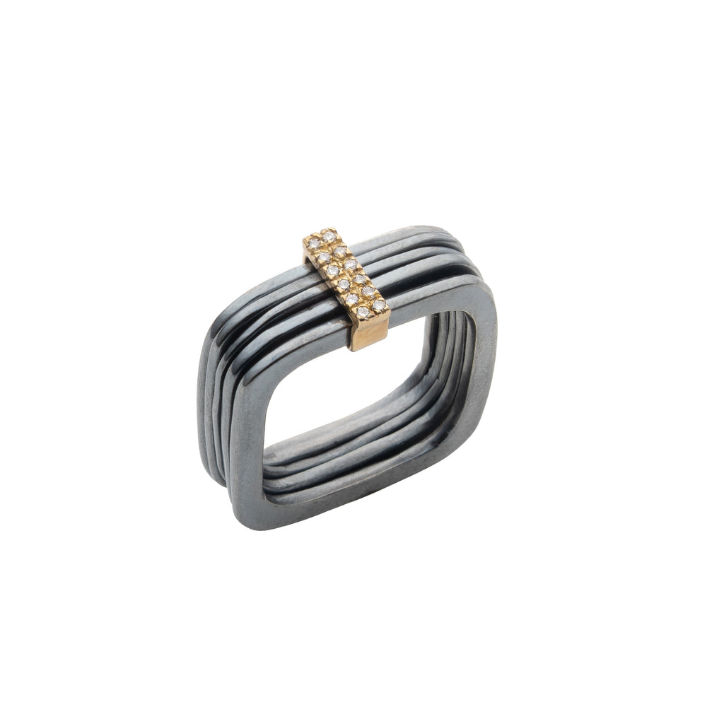 Peculiar Rectangle Diamond Ring