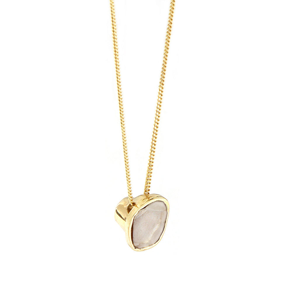 Golden Flat Cut Diamond Necklace