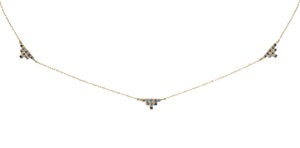 Triple Triangle Blue Sapphire Necklace
