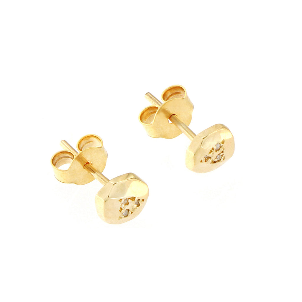 Brown Diamond Round Facet Earrings
