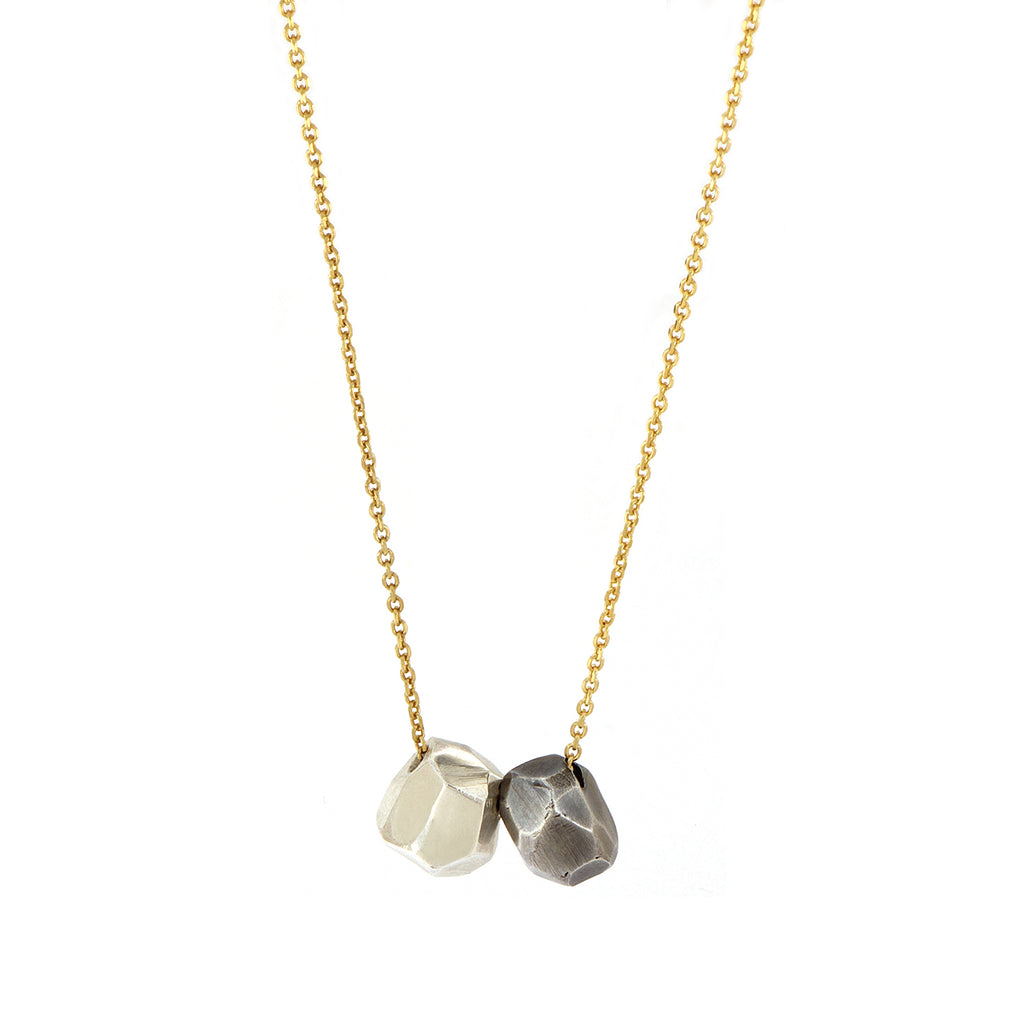 Double Facet Silver Necklace