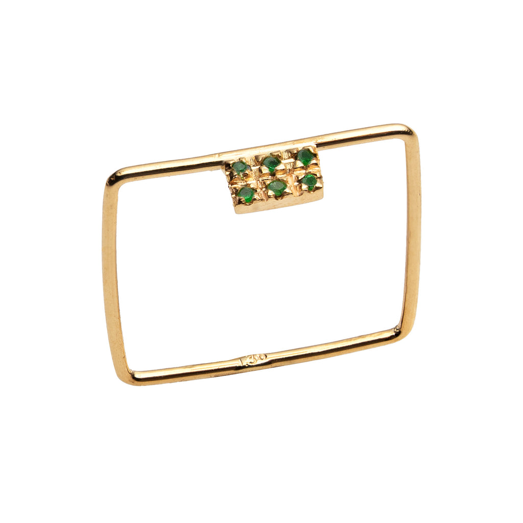 Tsavorite Square Ring