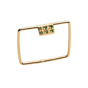 Tsavorite Square Ring