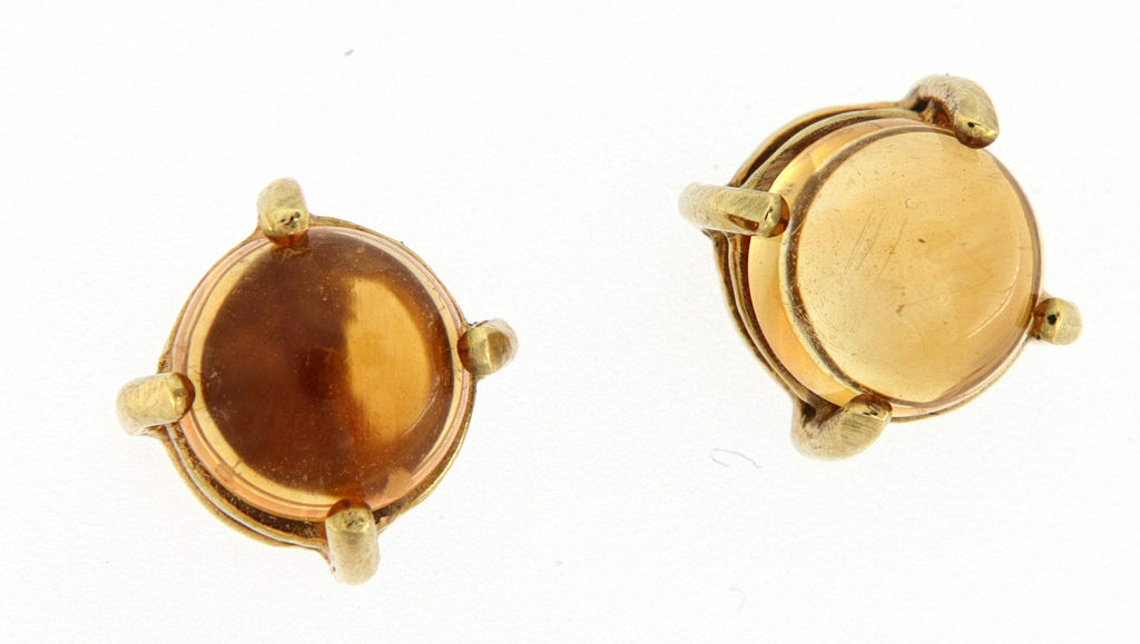 Golden Cabochon Citrine Earrings