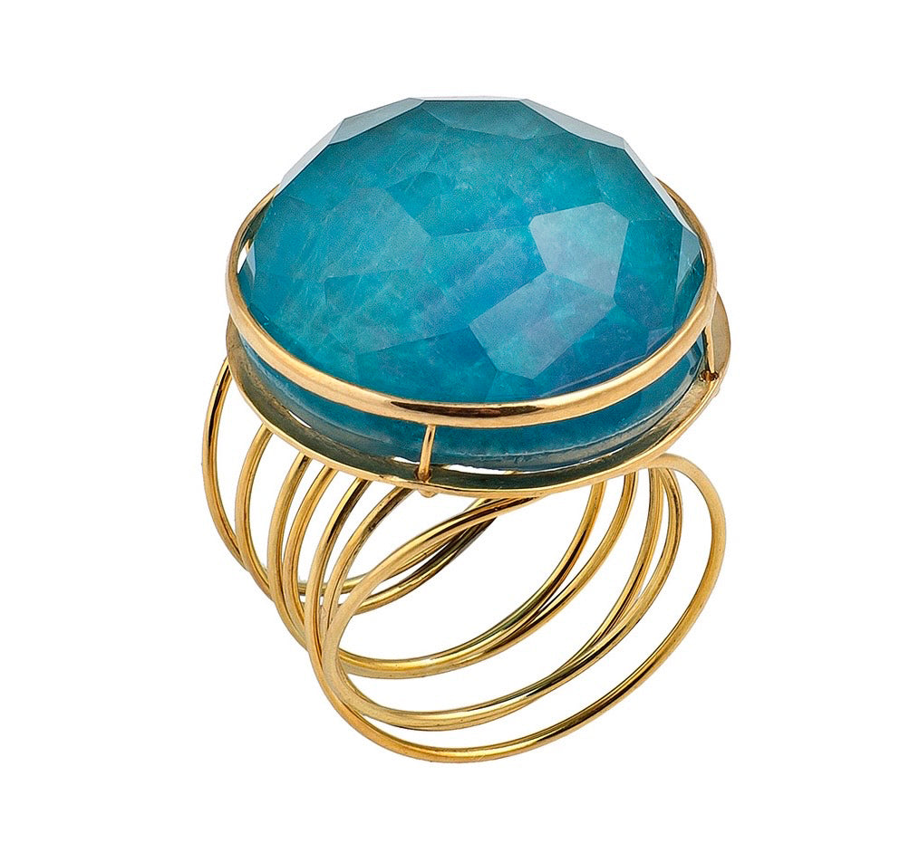 Golden Apatite Wire Ring