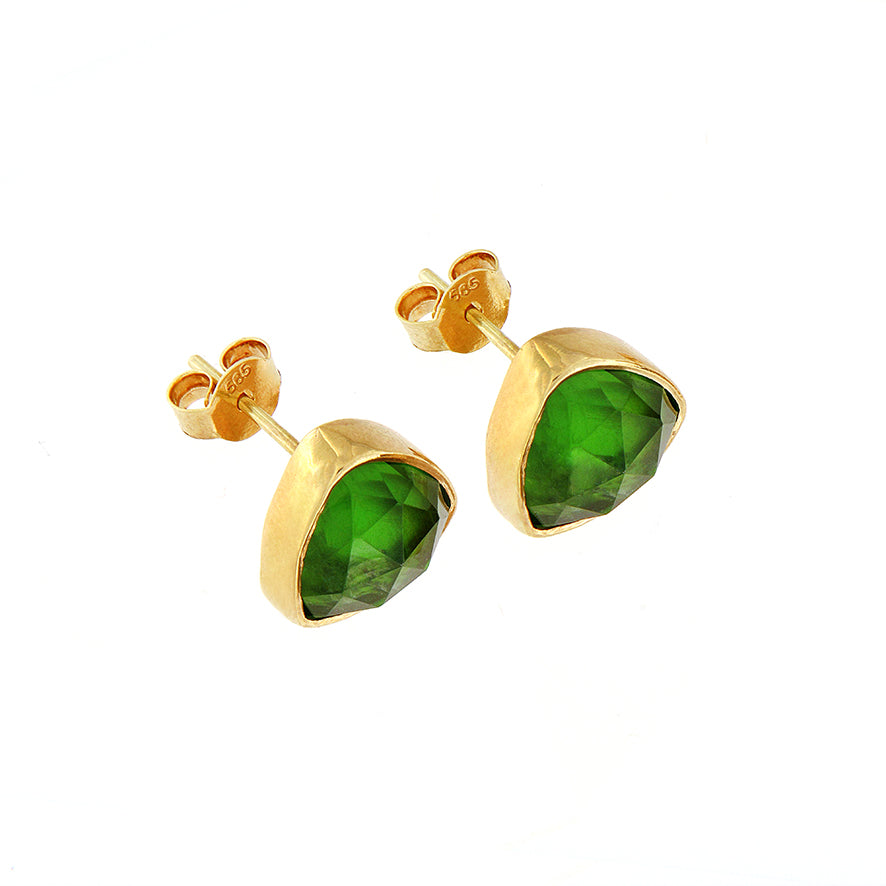 Golden Trillion Dioptase Earrings