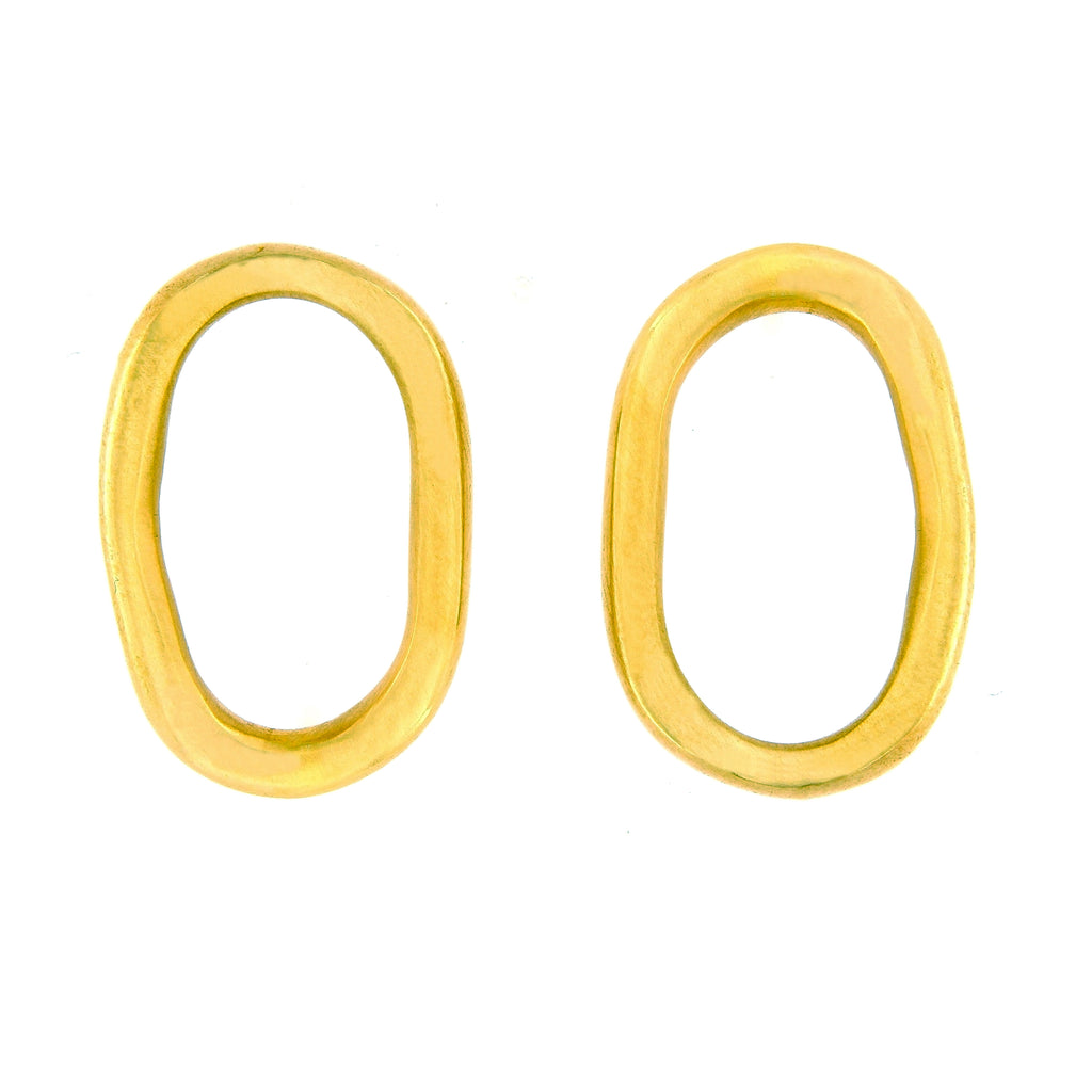 Oval Gold Plated Earrings