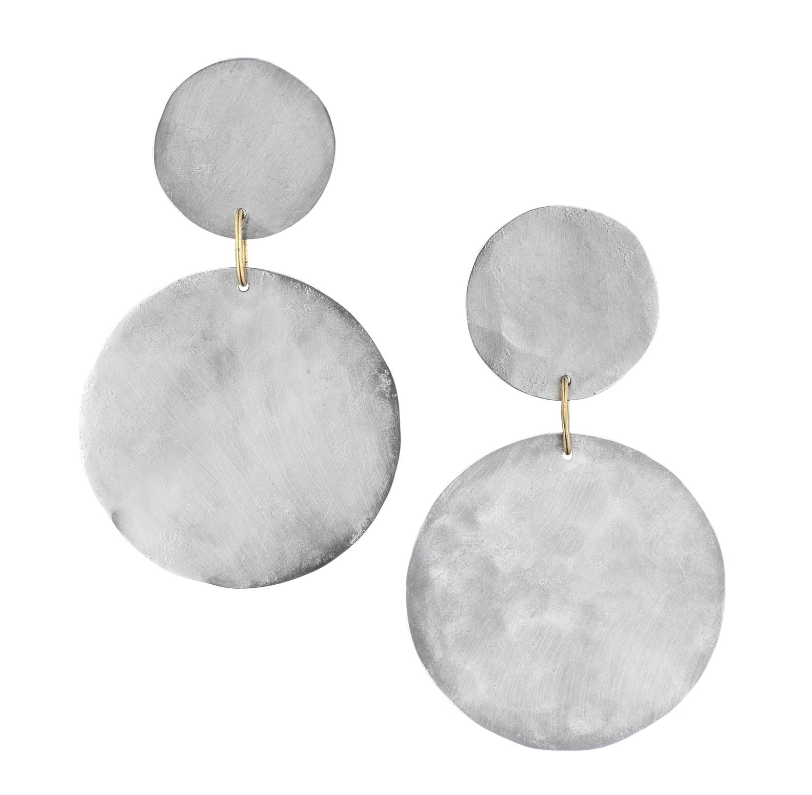 Silver Double Full Moon Earrings
