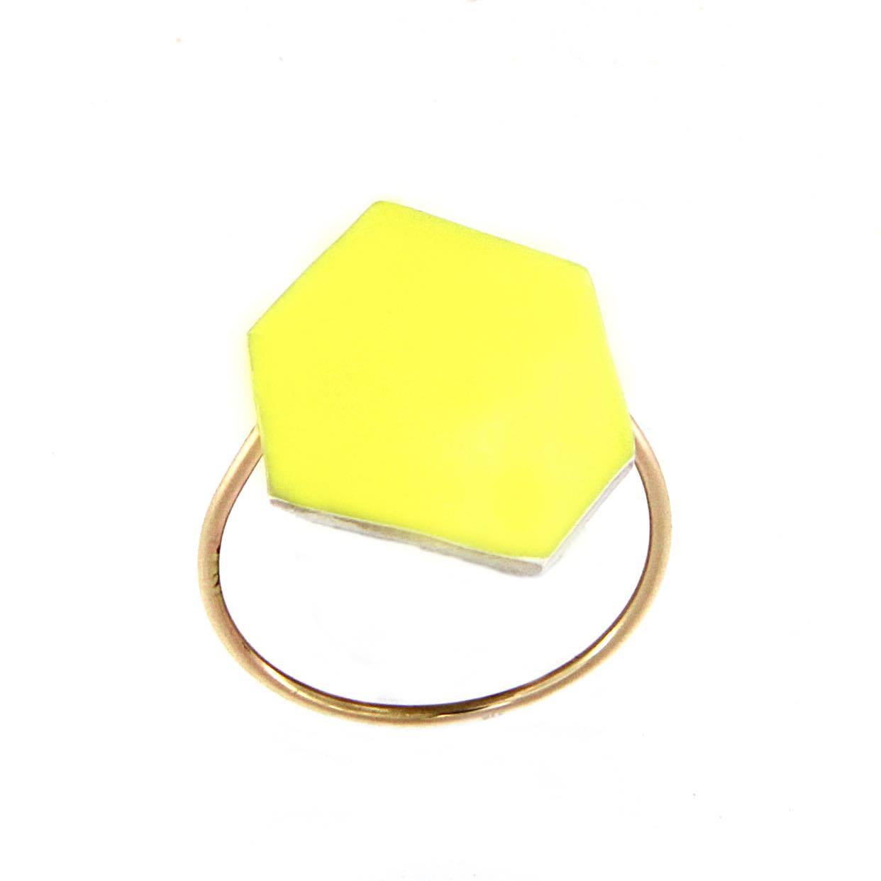 Polygon Ring Bright Yellow