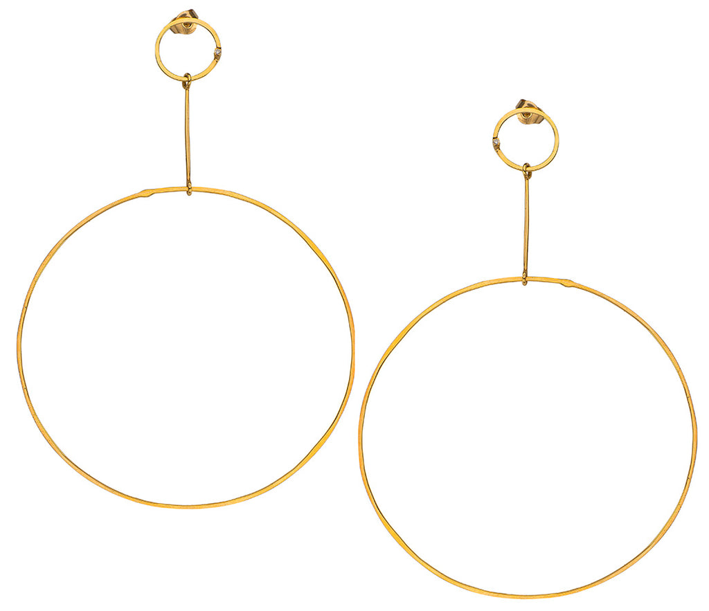 Golden Hoops with Diamond