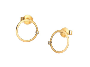 Golden Circle Diamond Earrings
