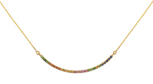 Multicolor Sapphire Curve Necklace