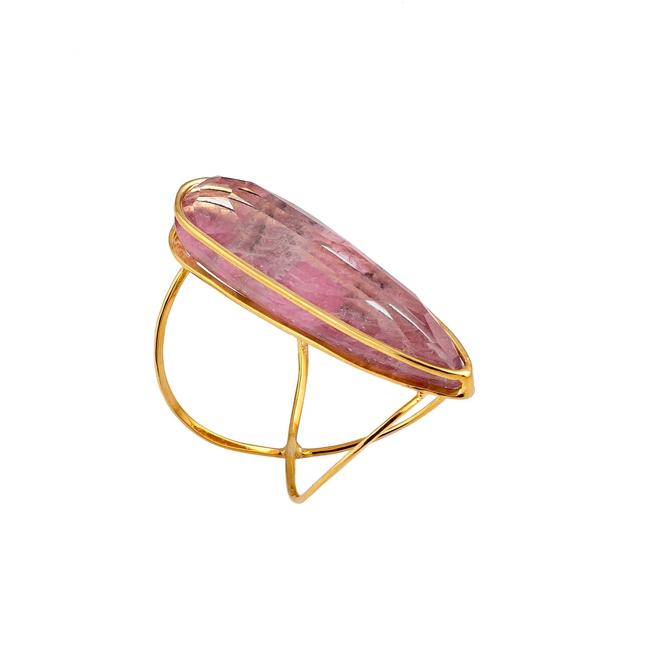 Golden Ruby Infinity Ring