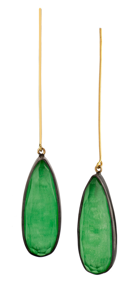 Golden Jade Drop Earrings
