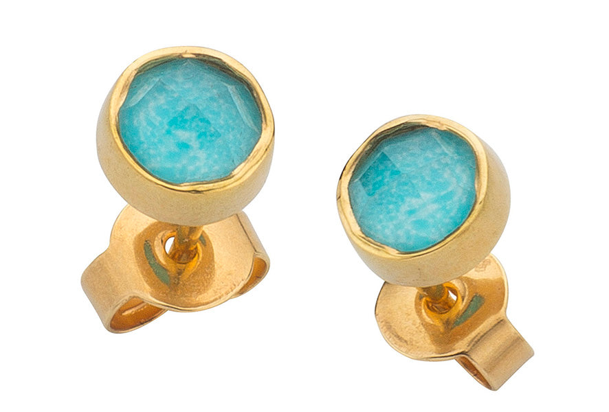 Golden Turquoise Stud Earrings