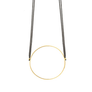 Golden Hoop Necklace Oxidized