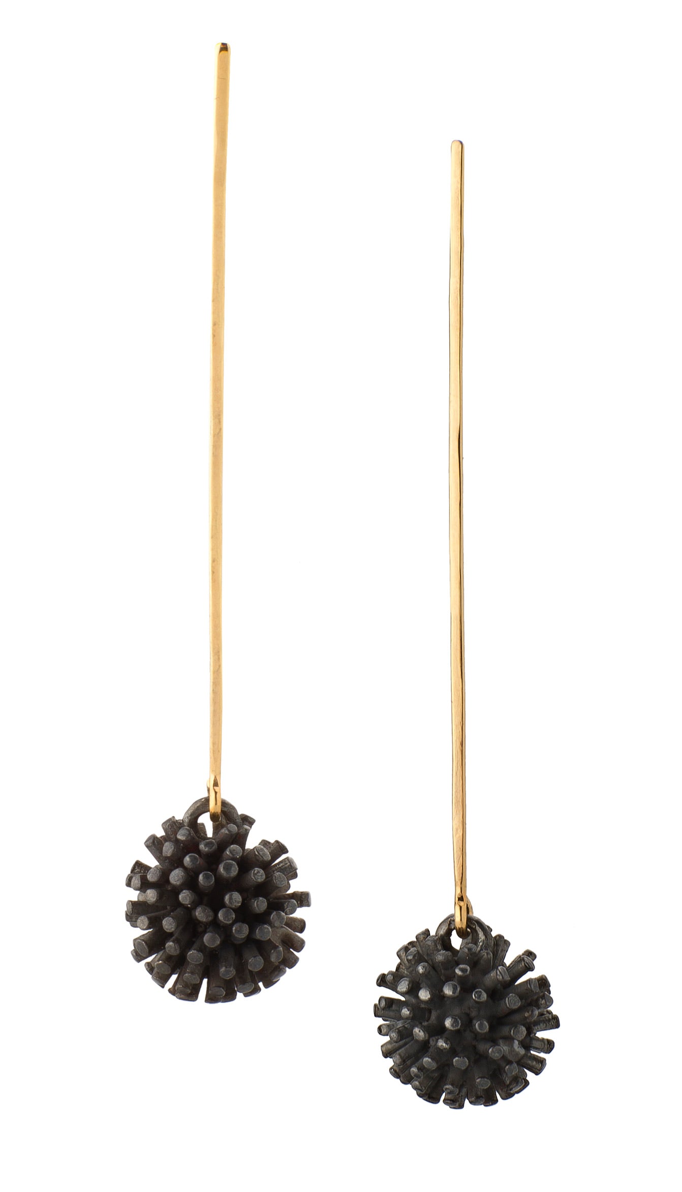 Sea-Urchin Silver & Gold Earrings