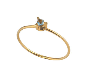 Golden Aquamarine Ring