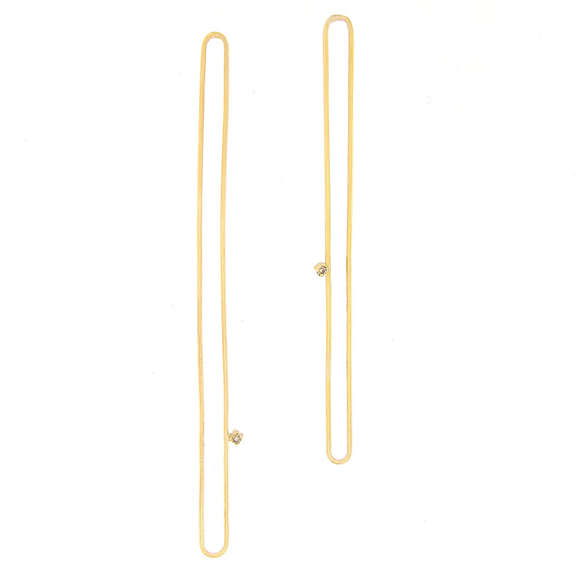 Golden Diamond Link Earrings