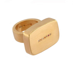 Rectangular Gold Plated Ring