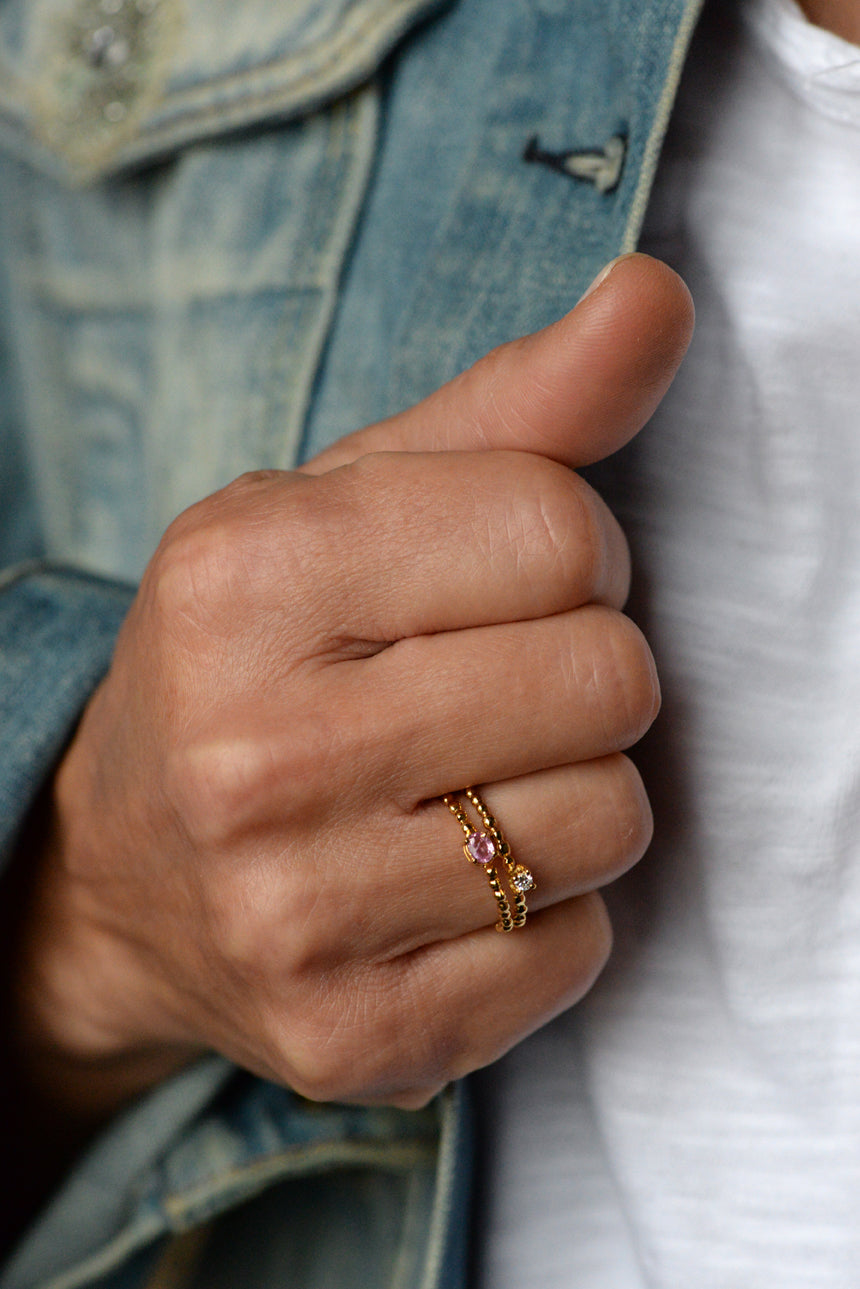 Golden Granulated Sapphire Ring