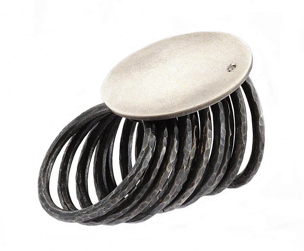 Playful Silver Ring with Brown Diamond